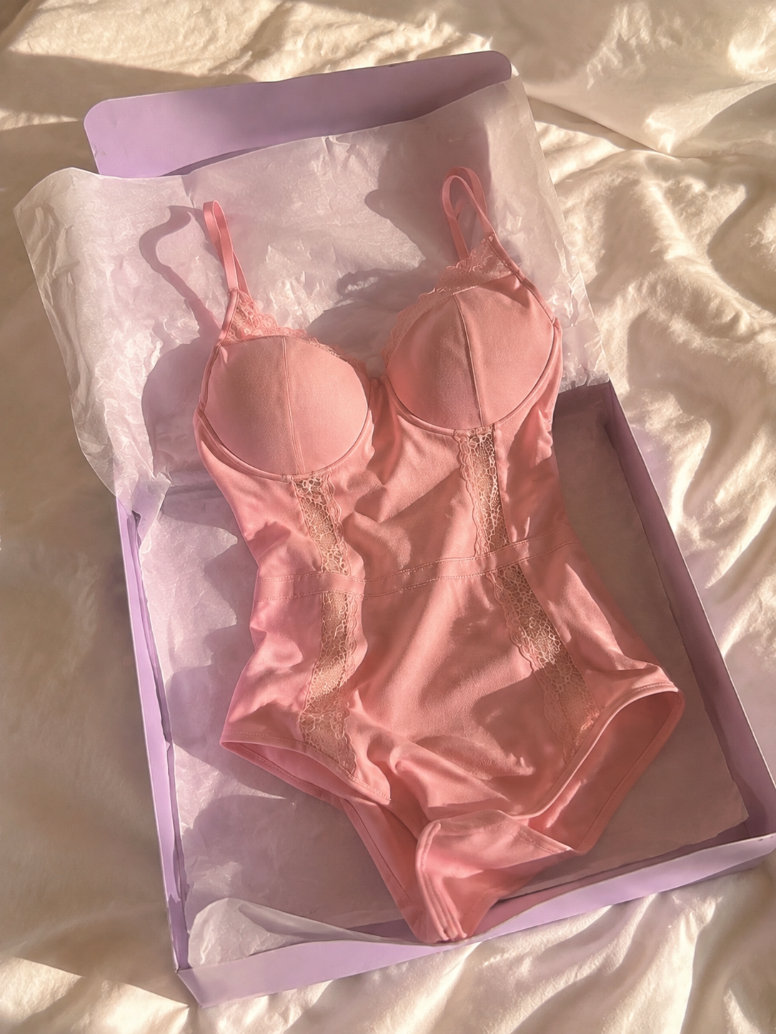 Rosy Lace Bodysuit 🎀🌸