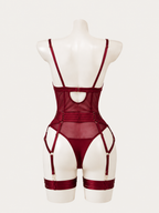 Burgundy Mesh Bodysuit 🍷✨
