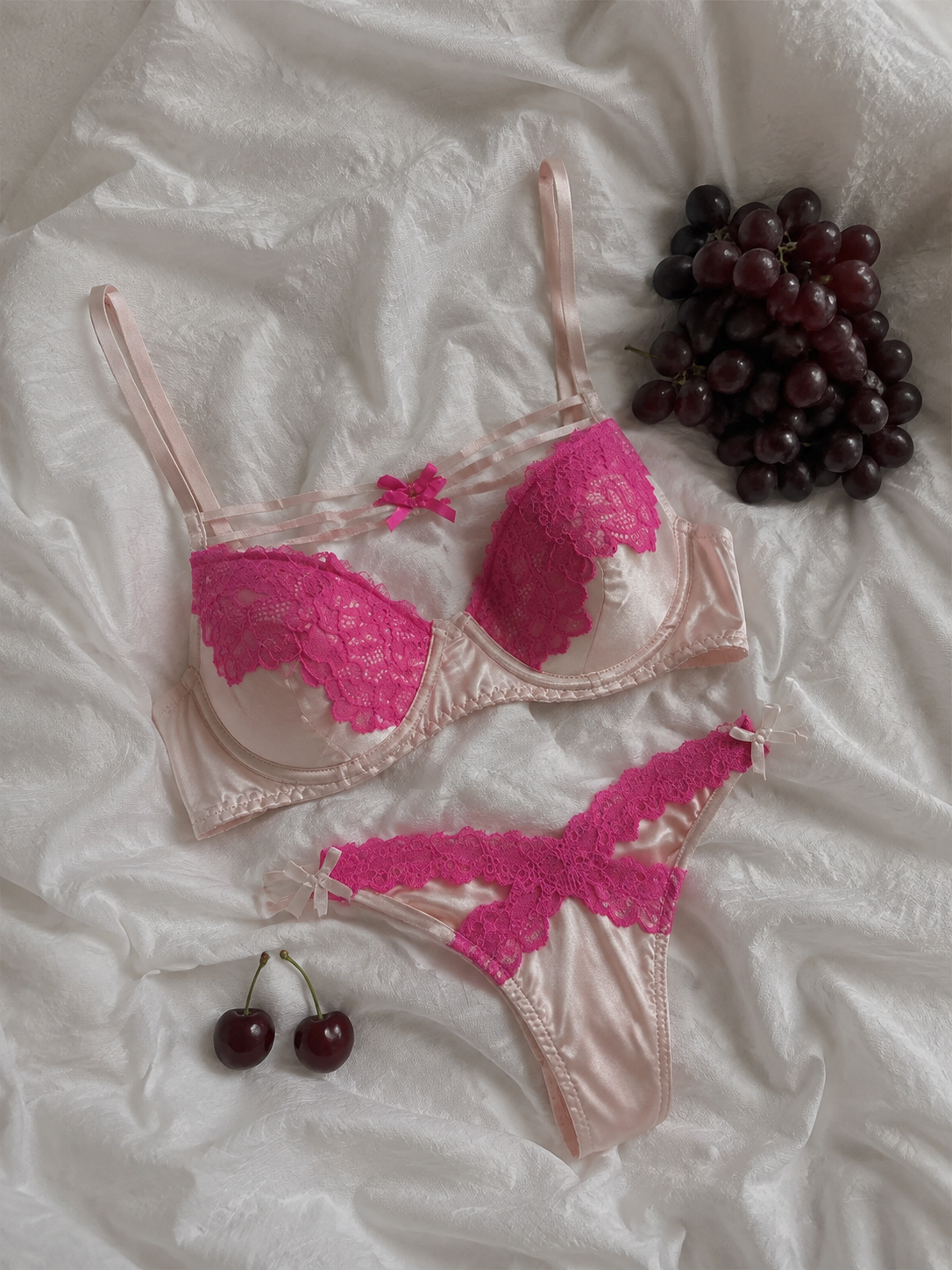 Cherry Blossom Lace Lingerie Set 🍒🌸
