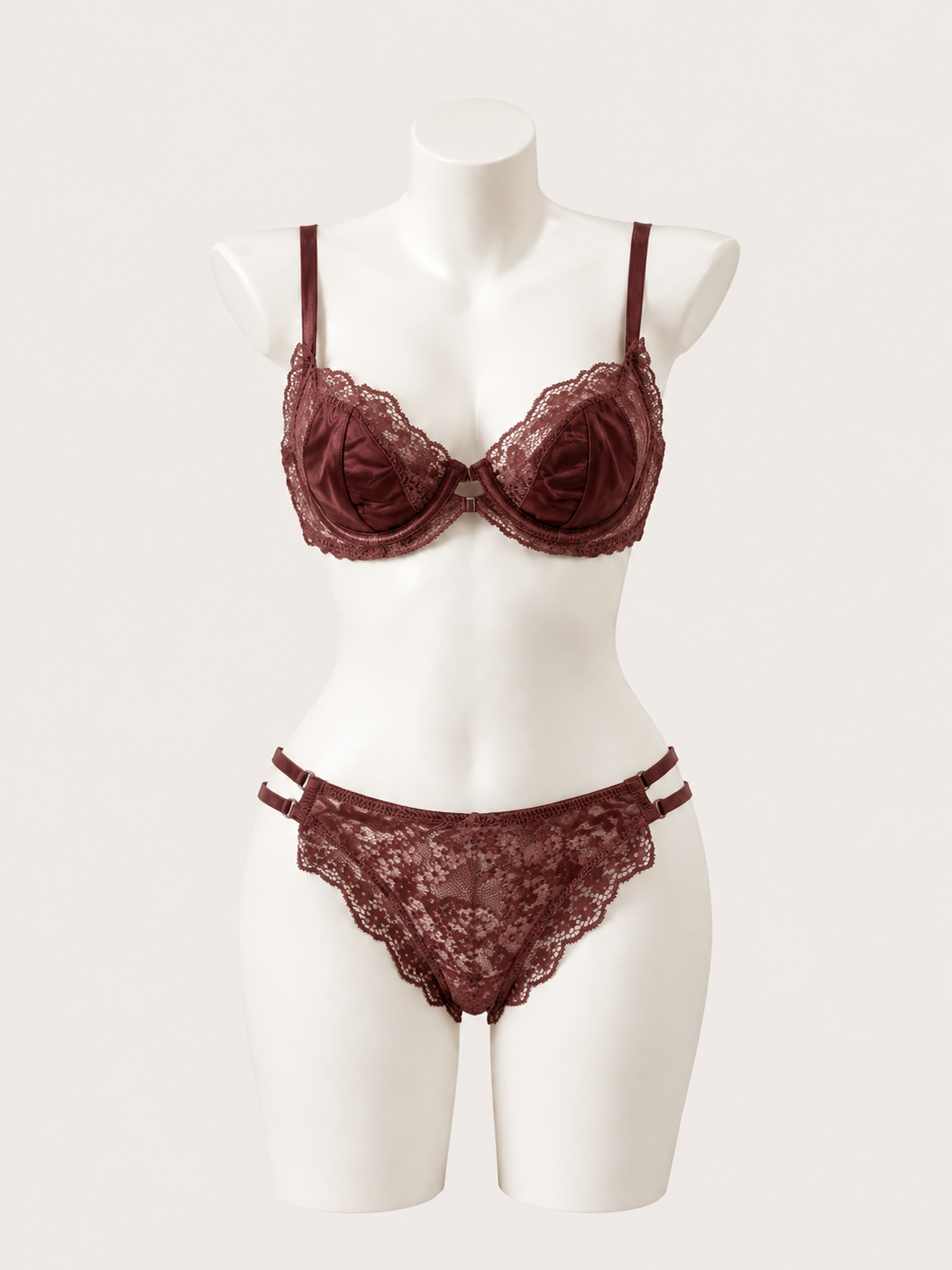 Burgundy Lace Lingerie Set 🍷✨