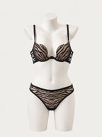 Midnight Zebra Lace Bra Set 🖤✨