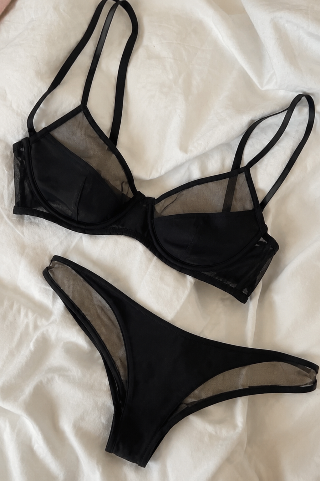 Dark Mesh Bra Set 🖤✨