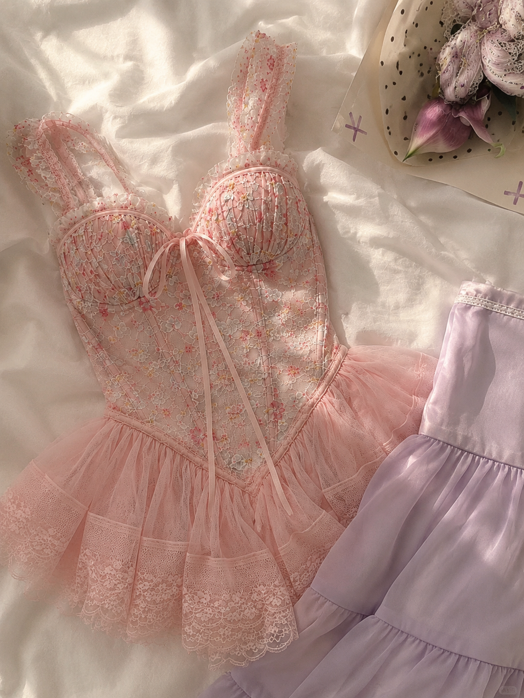 Rosie Ribbon Lace Dress 🎀🌷
