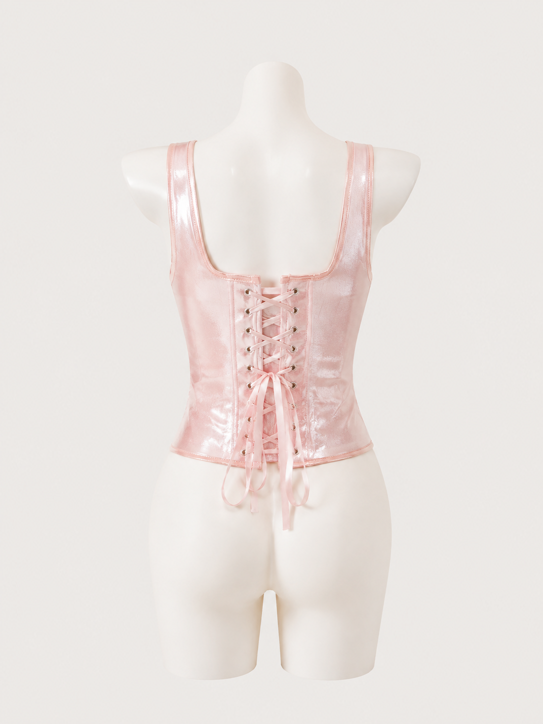 Blush Satin Bow Corset Top 🎀🌸