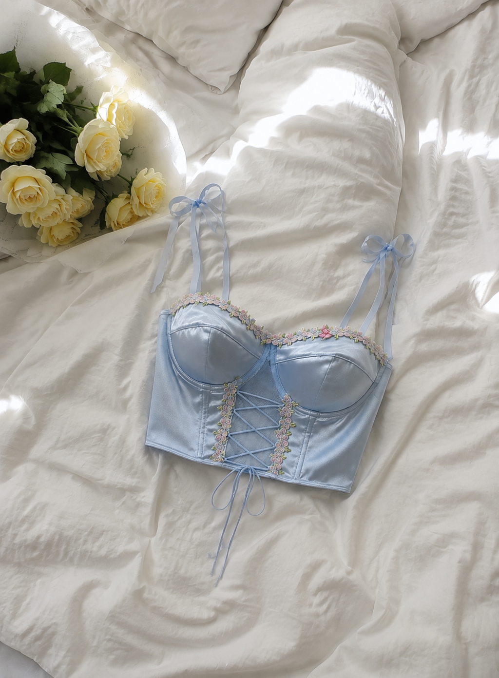Fairy Blue Floral Lace Corset 💙🌸