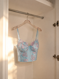 Fairy Blue Floral Embroidery Corset 💙🌸