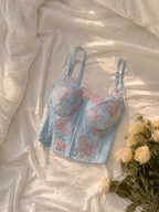 Fairy Blue Floral Embroidery Corset 💙🌸
