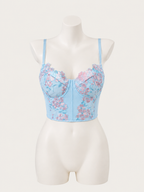 Fairy Blue Floral Embroidery Corset 💙🌸
