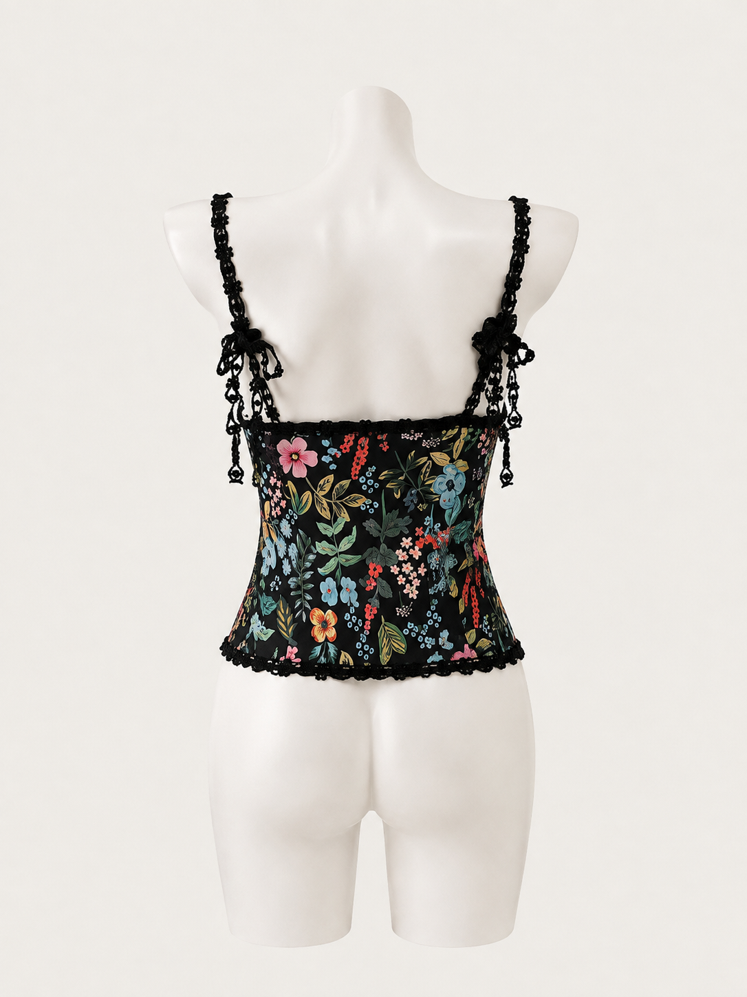Midnight Garden Floral Corset Top 🖤🌸