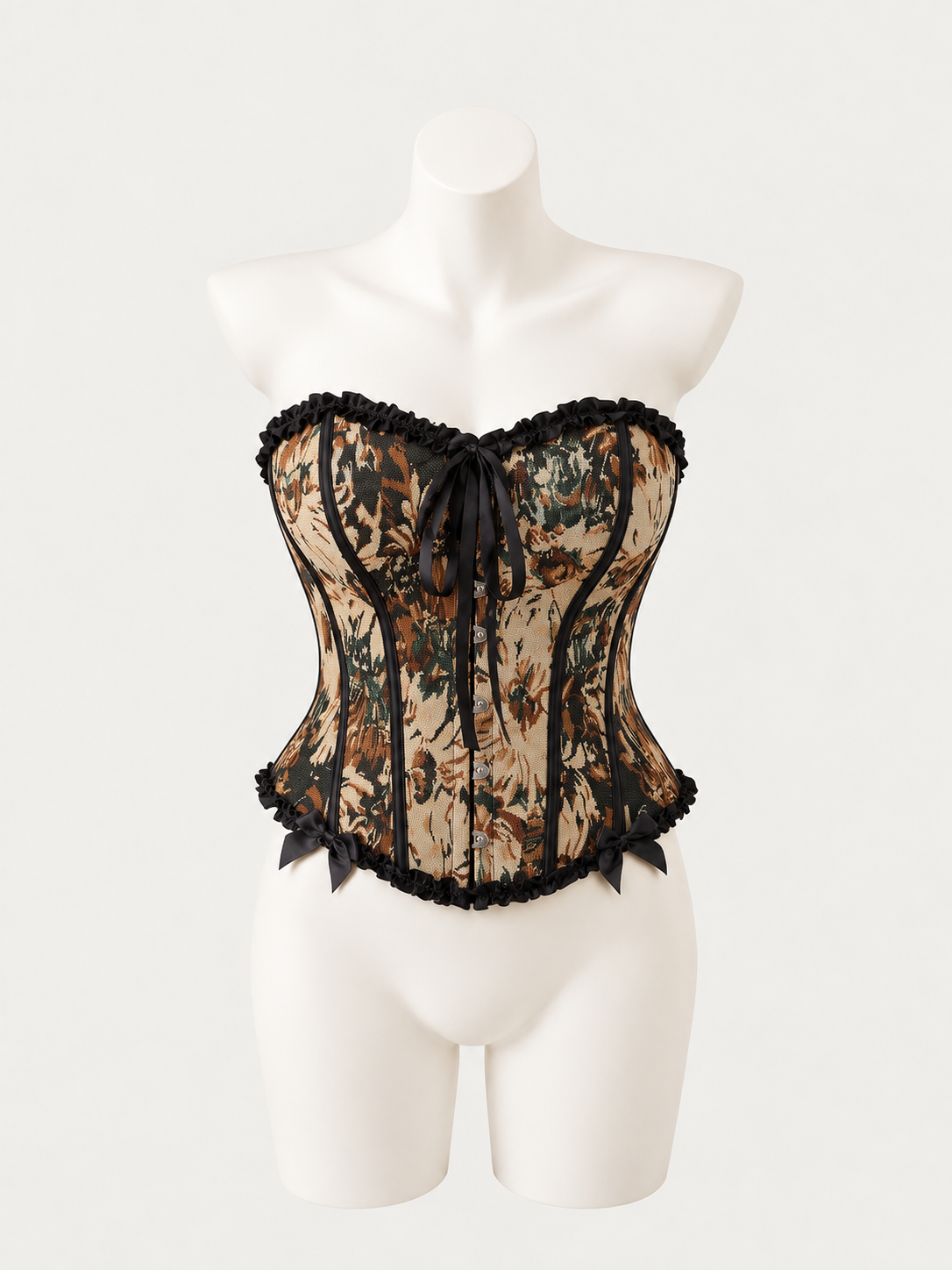 Vintage Tapestry Bow Corset 🖤🌿