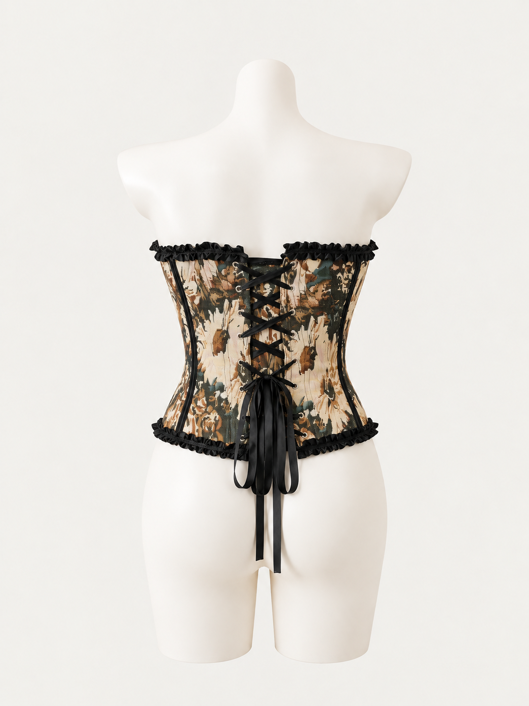 Vintage Tapestry Bow Corset 🖤🌿