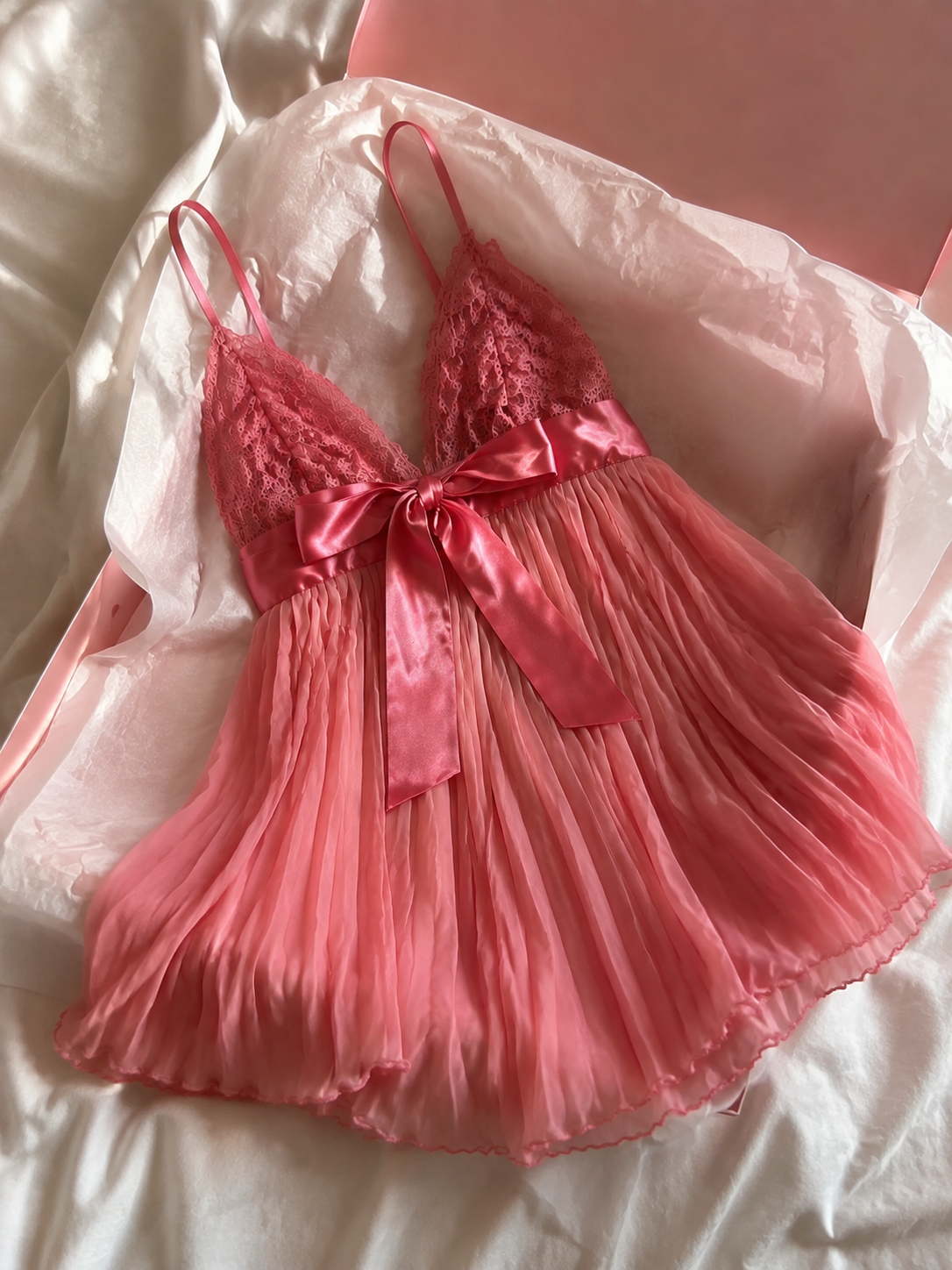 Rosie Satin Babydoll Negligee 🎀🌸