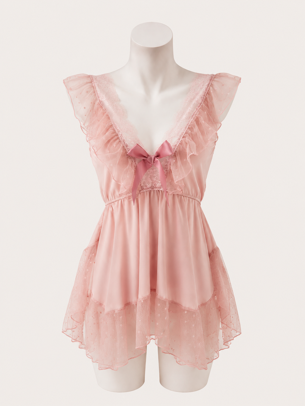 Pink Lace Babydoll Negligee 🌸🎀