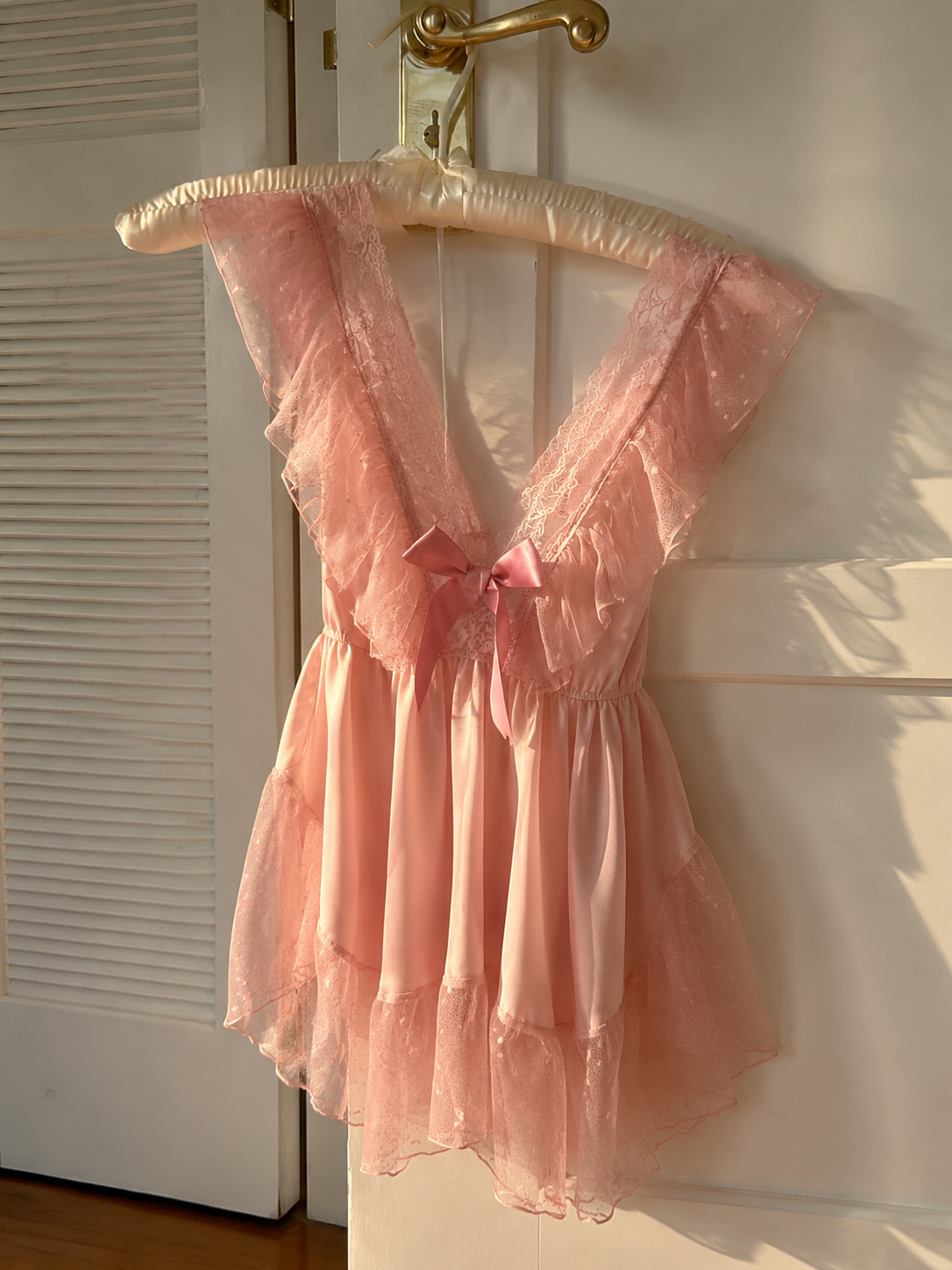 Pink Lace Babydoll Negligee 🌸🎀