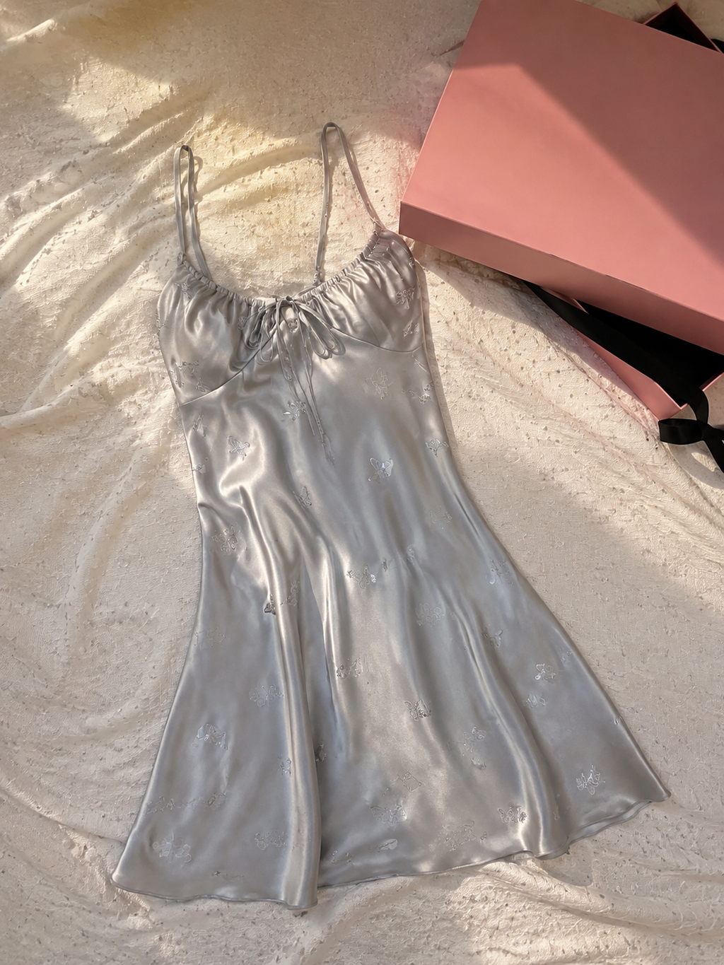 Butterfly Dream Satin Negligee 🤍🦋