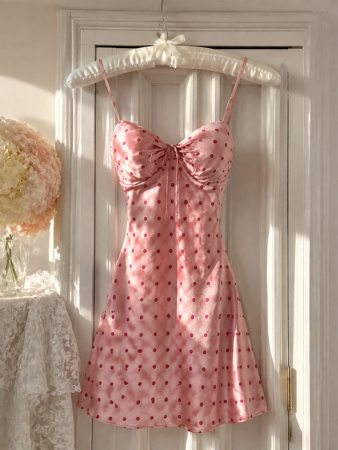 Sweetheart Pink Polka Dot Negligee 🎀🌸