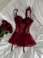Nocturne Burgundy Lace Dress 🍷🕯️