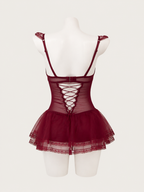 Nocturne Burgundy Lace Dress 🍷🕯️
