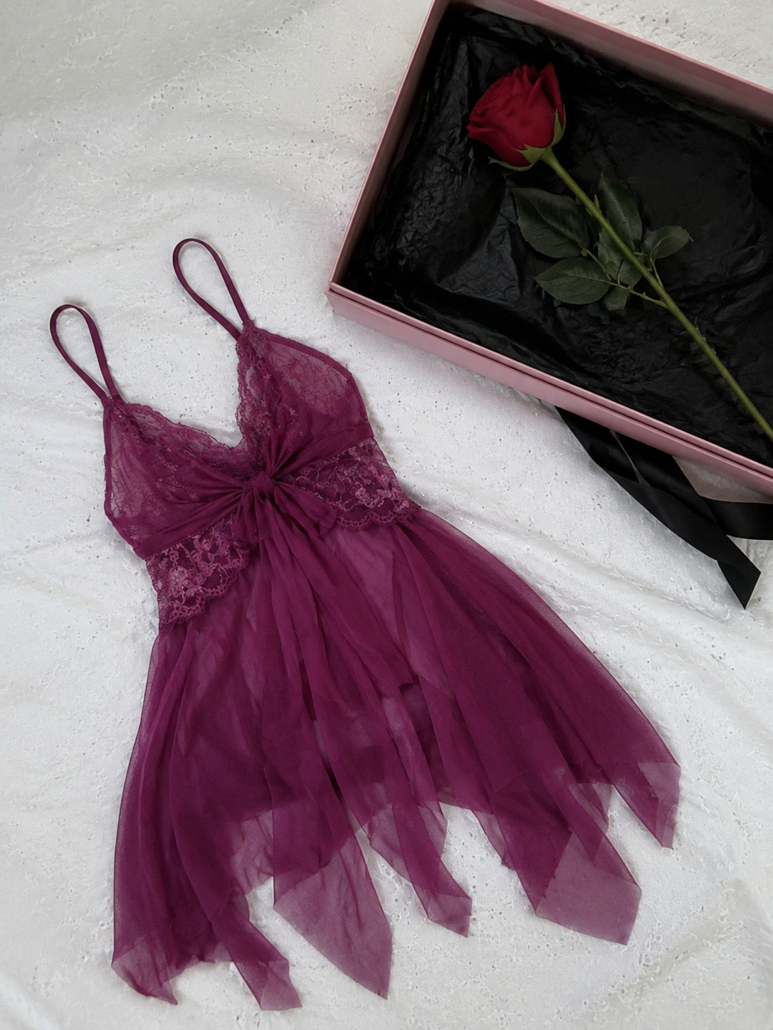 Purple Lace Babydoll Negligee 💜🌙