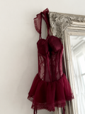 Nocturne Burgundy Lace Dress 🍷🕯️