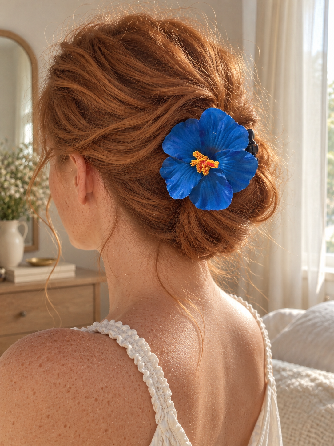 Midnight Hibiscus Hair Clip 💙🌺