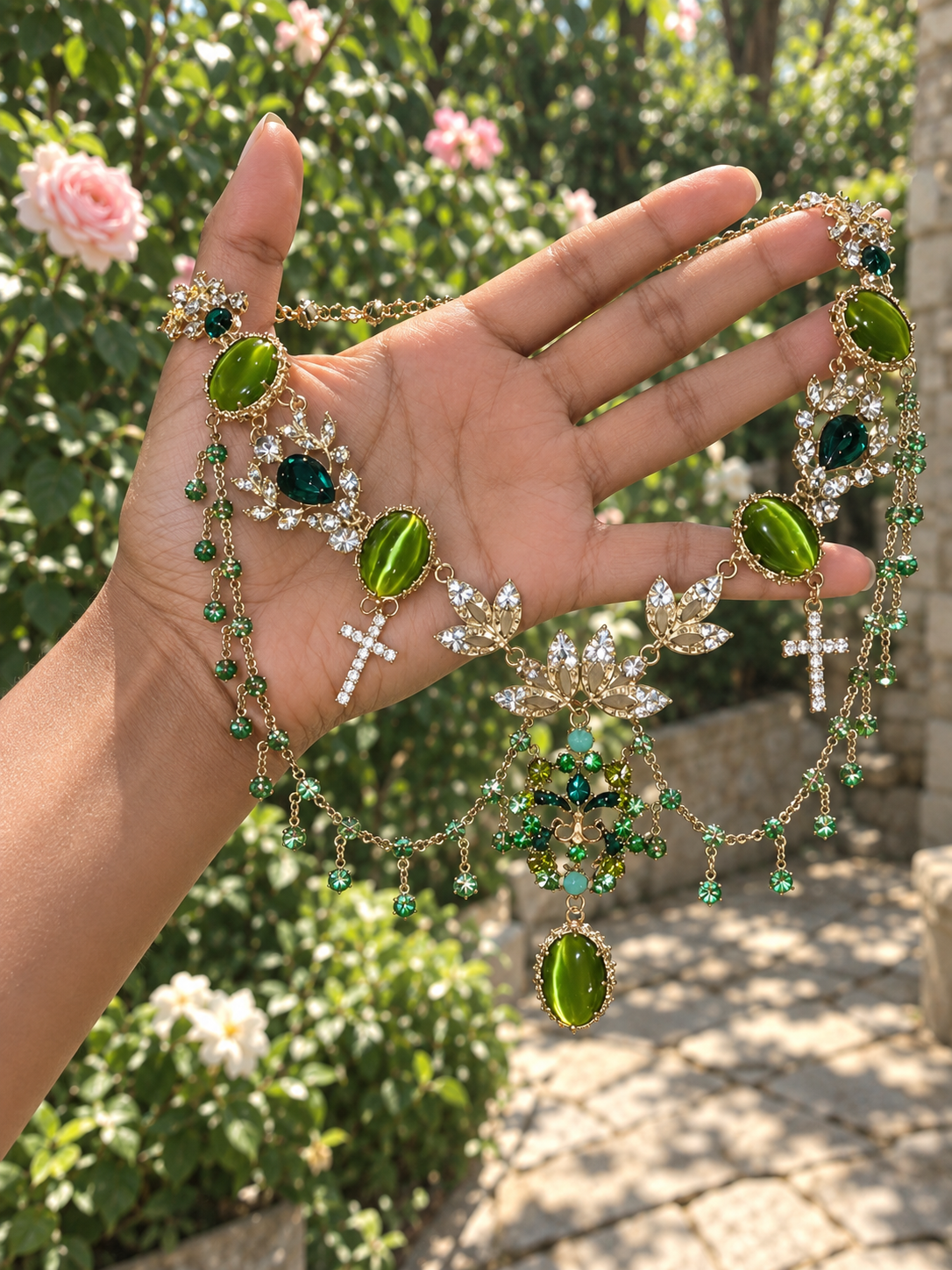 Emerald Cathedral Crystal Necklace 💚✨