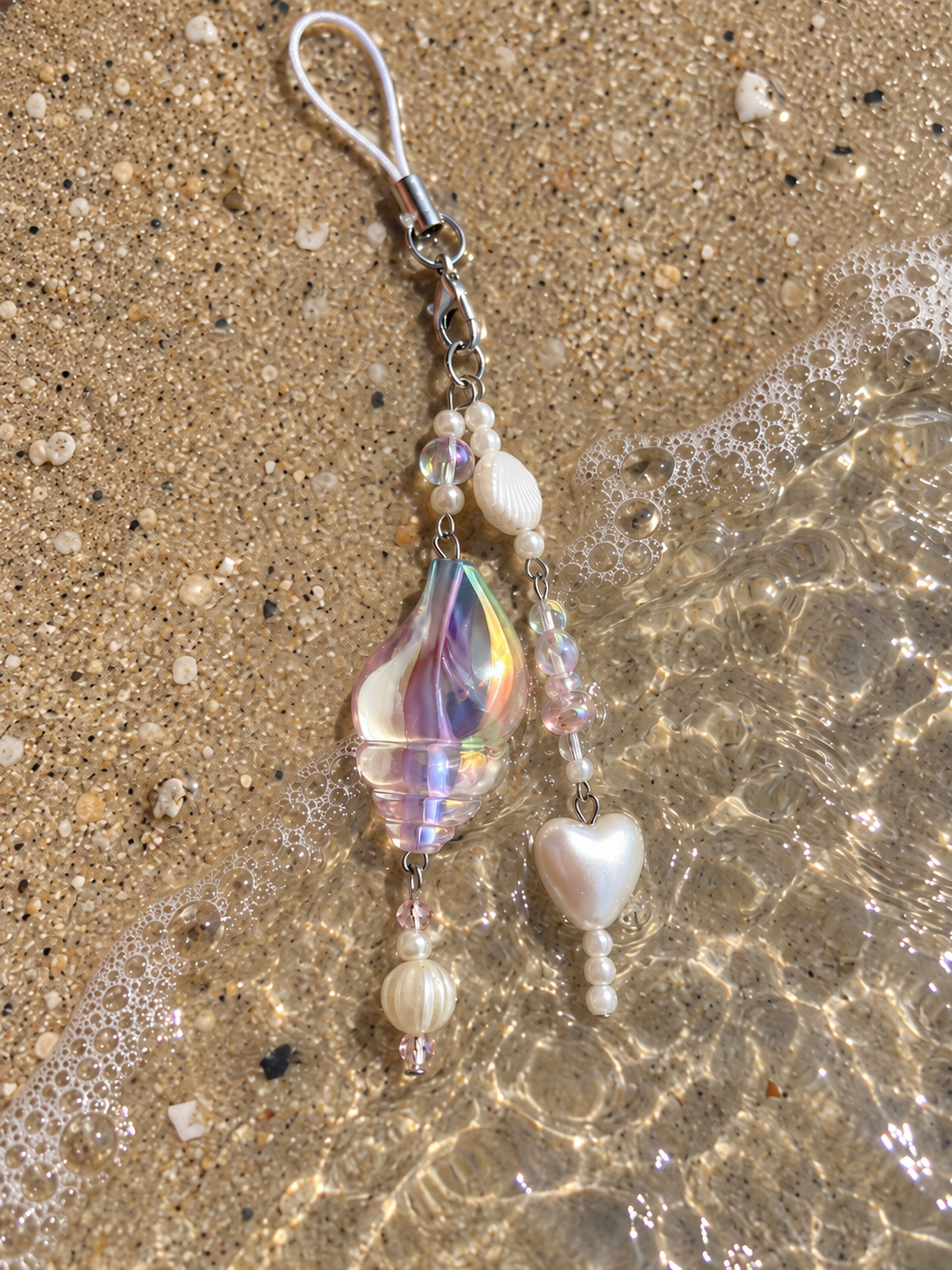 Iridescent Mermaid Shell Phone Charm 🐚🫧