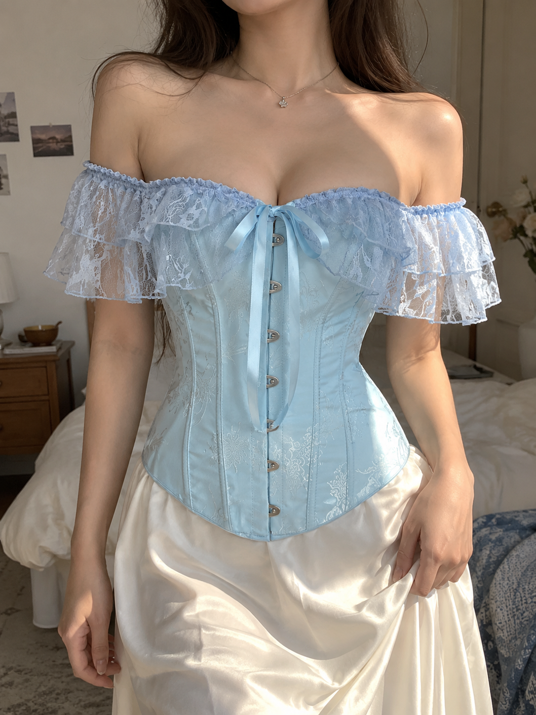 Bluebell Lace Corset Top 🩵🎀