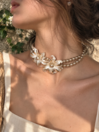 Champagne Lily Double-Strand Necklace 🤍✨